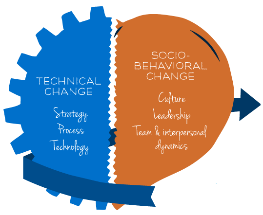 There are two equally important sides of any change: Technical and Socio-Behavioral